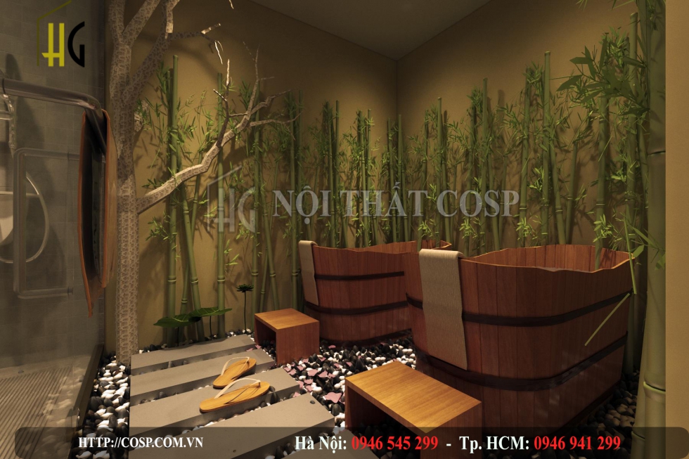 Thiết kế phòng tắm spa thiên nhiên