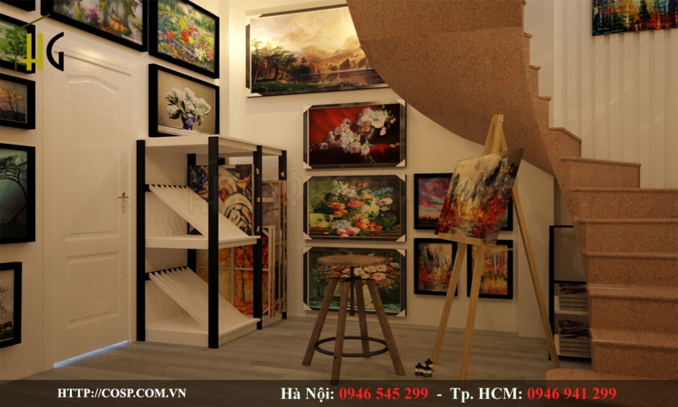 mẫu thiết kế phòng tranh 5