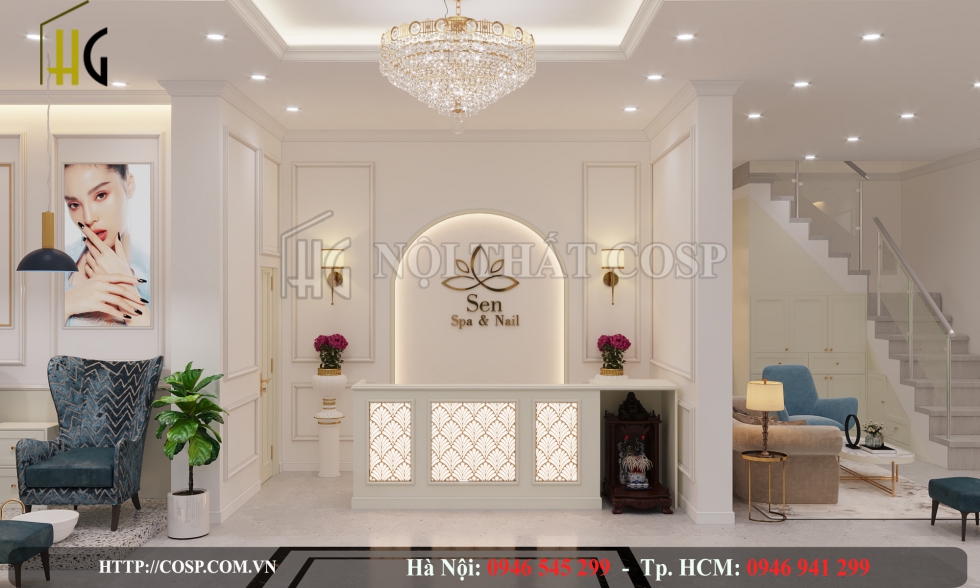 Chọn màu sắc chủ đạo cho thiết kế quầy lễ tân