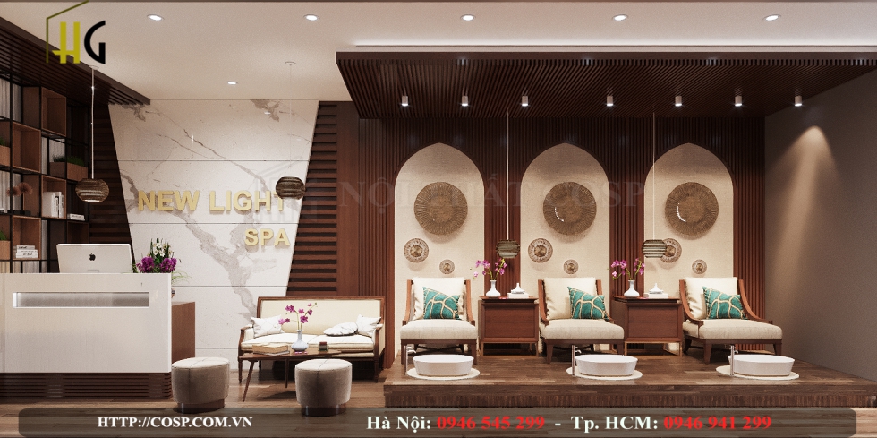Trang trí quầy lễ tân cho spa