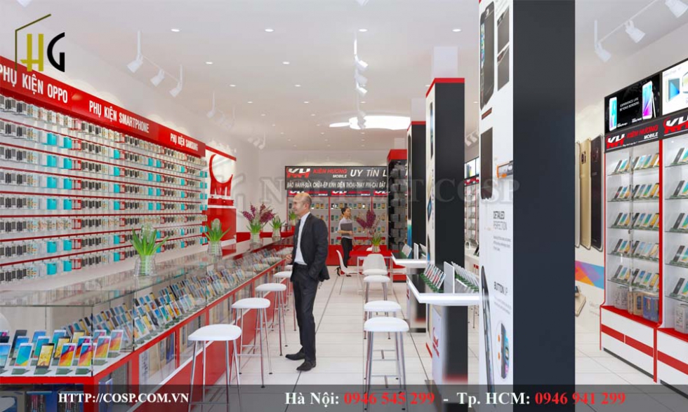 Thiết kế shop điện thoại Kiên Hương- Bắc Giang
