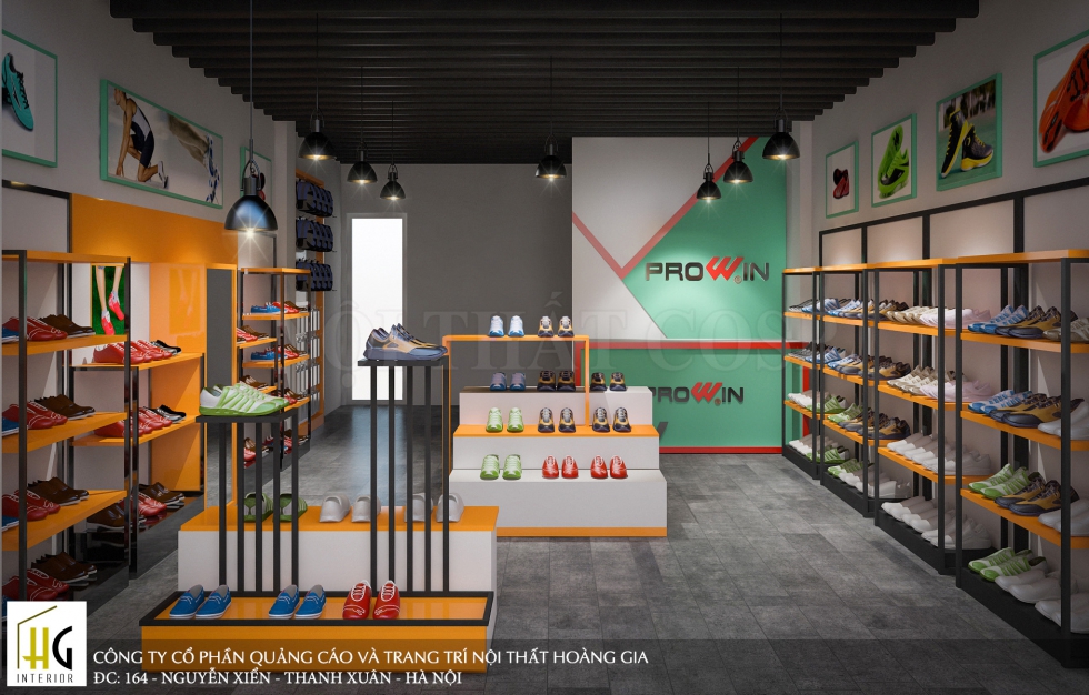 Thiết kế nội thất shop giày thể thao của chú Vũ