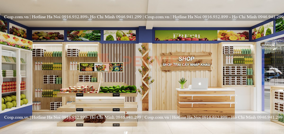 Thiết kế nội thất shop trái cây nhập khẩu