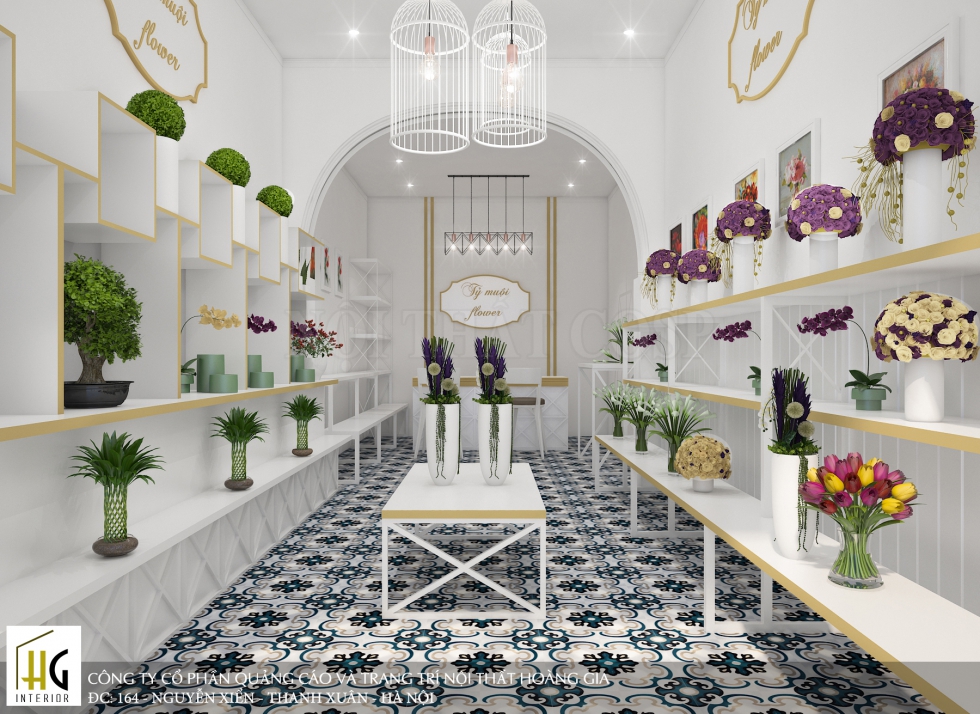 Toàn cảnh không gian shop hoa Tỷ Muội