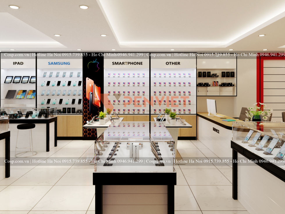 Thiết kế cửa hàng điện thoại đẹp