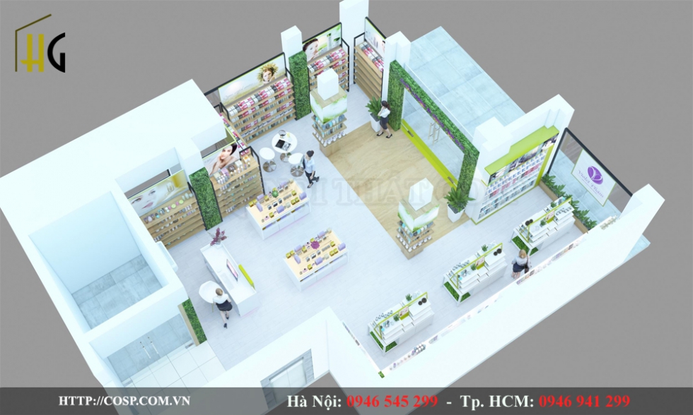 thiet ke shop my pham dep ha noi 3