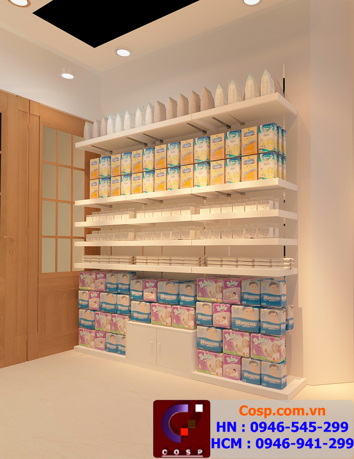 mẫu thiết kế shop mỹ phẩm đơn giản sang trọng 1