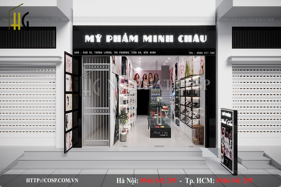 Thiết kế shop mỹ phẩm Minh Châu