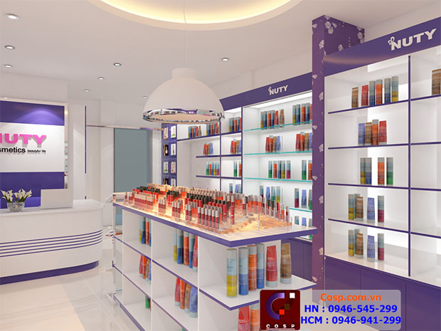 Kệ trưng bày thấp và vừa tầm được bố trí ở giữa lối đi