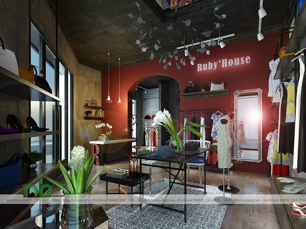 Thiết kế shop thời trang ruby' house