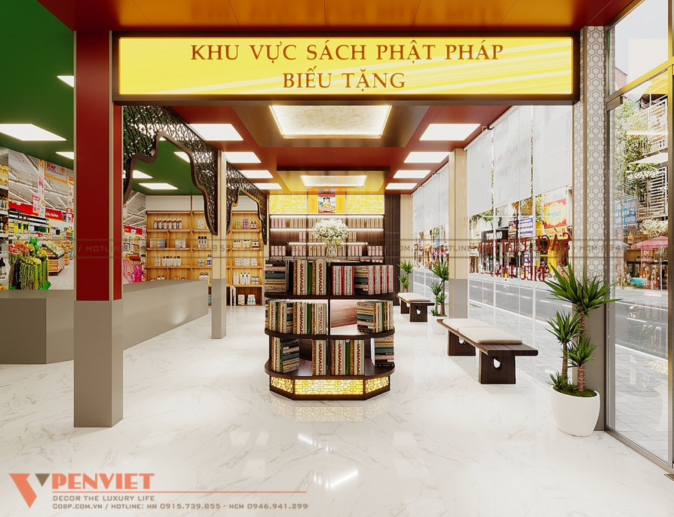 Biển hiệu chỉ dẫn khu vực biếu tặng sách màu vàng ấn tượng
