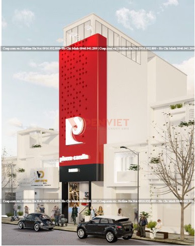 Thiết kế mặt tiền shop thời trang pierre Cardin