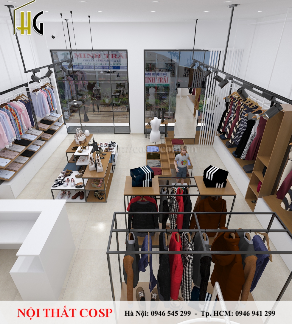 Thiết kế nội thất shop thời trang theo phong cách châu Âu