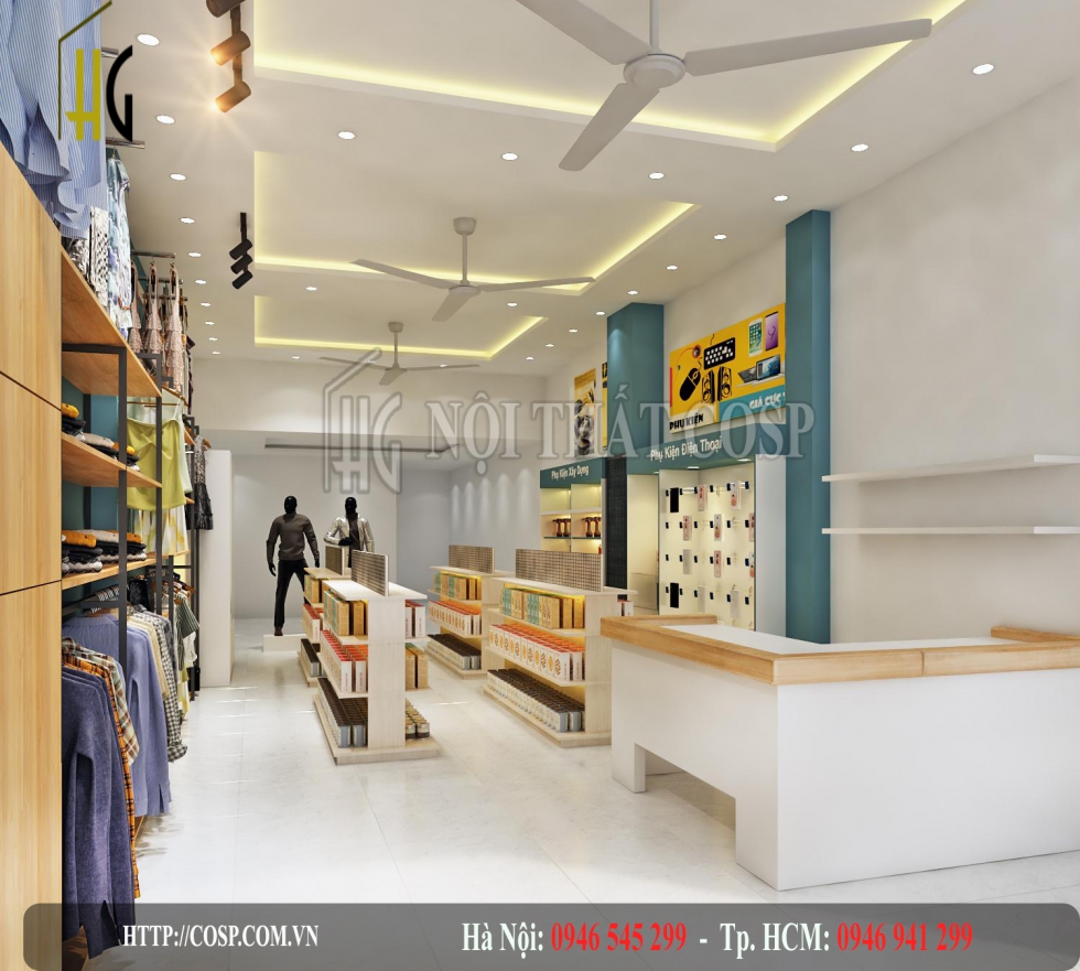 Thiết kế shop thời trang nam Hiện đại