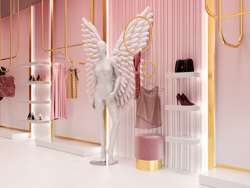 thiet ke shop thoi trang nu mau hong 2