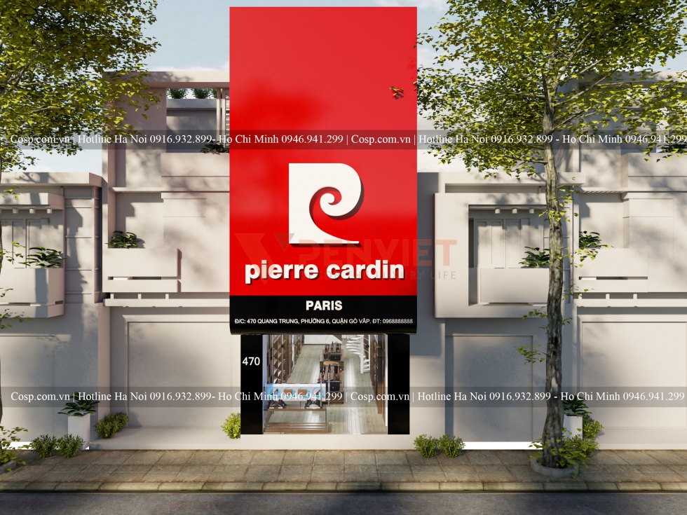 Thiết kế mặt tiền Pierre Cardin- 470 Quang Trung