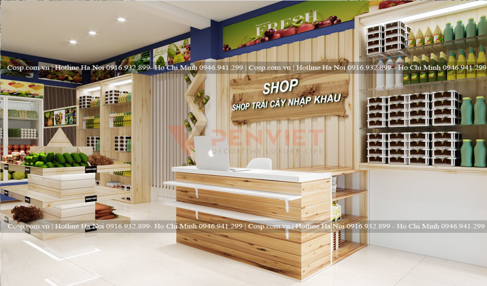 Thiết kế shop trái cây nhập khẩu tại Cát Linh