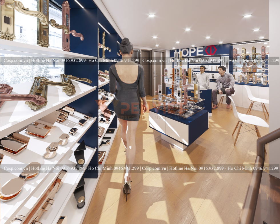 Thiết kế showroom khóa Tiến Thịnh