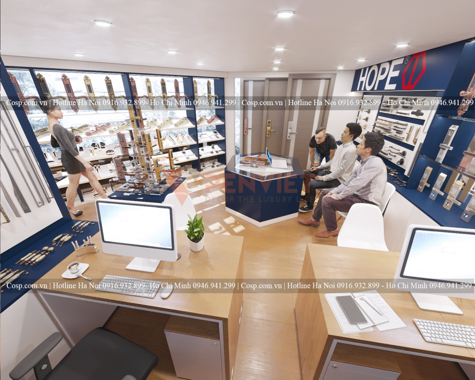 Thiết kế showroom khóa Tiến Thịnh