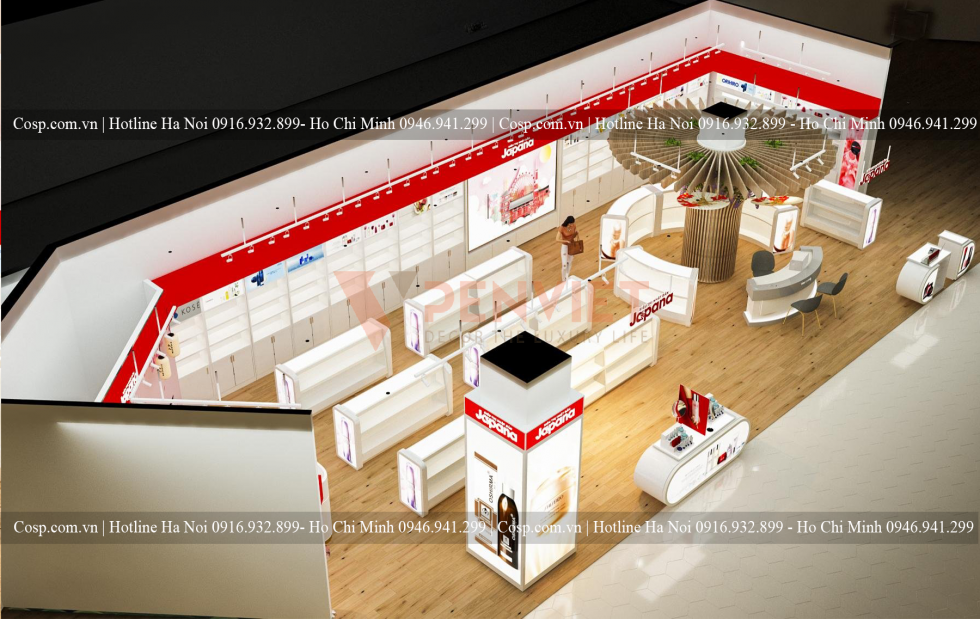 Thiết kế showroom mỹ phẩm Japana