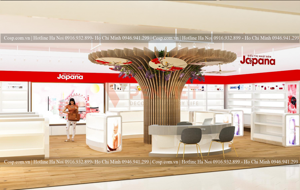 Thiết kế shop mỹ phẩm đẹp