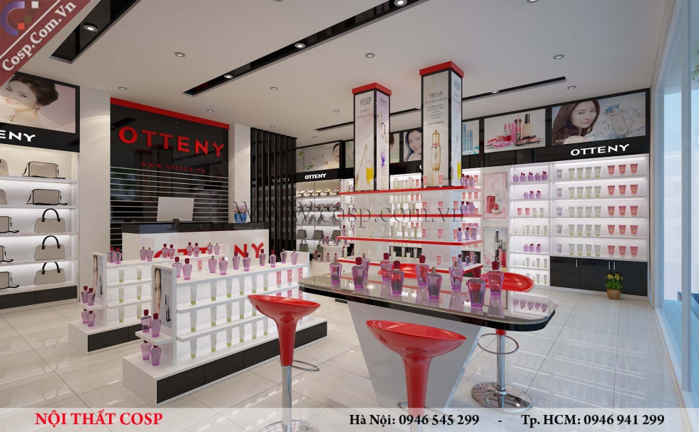 Thiết kế showroom mỹ phẩm Otteny