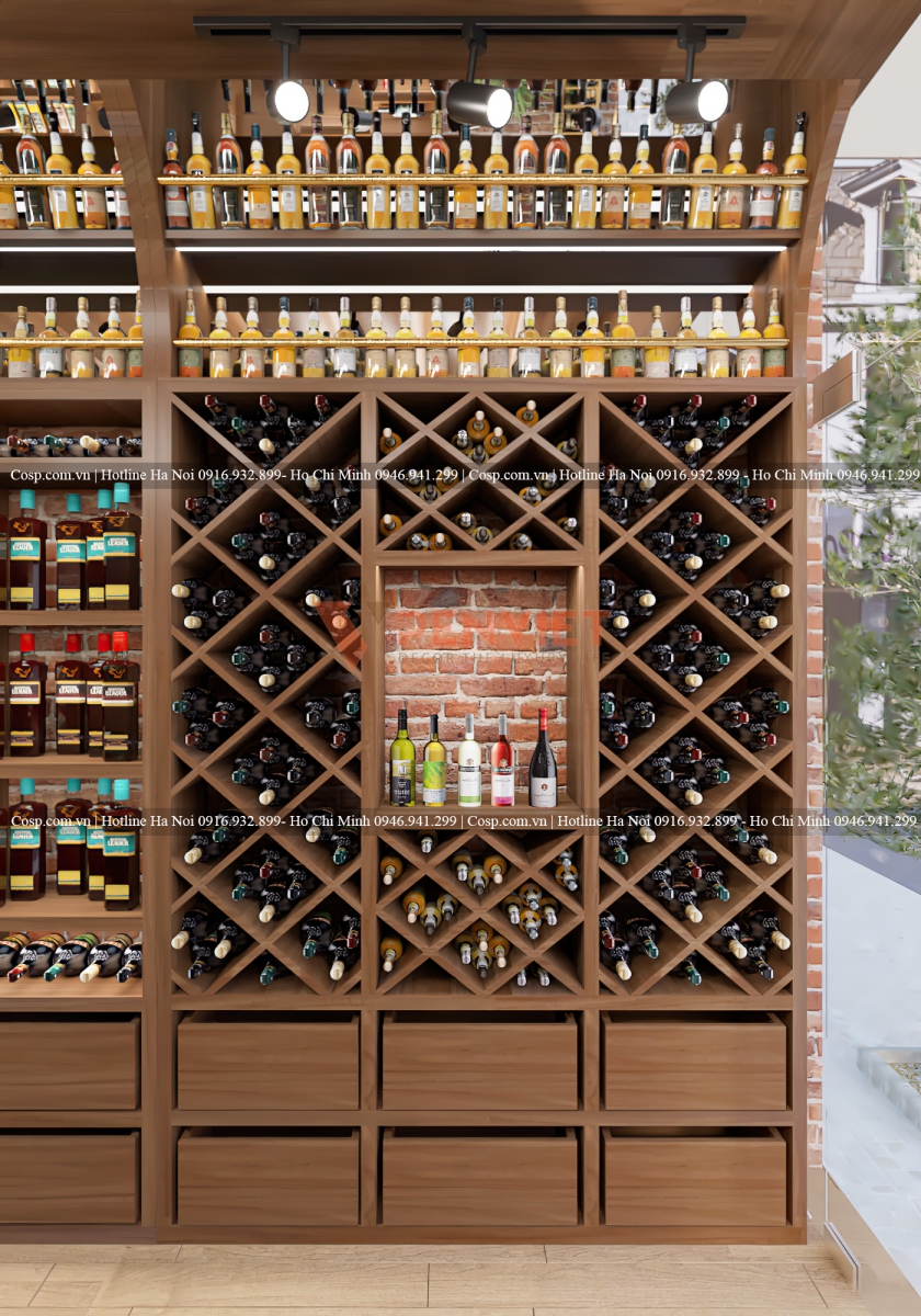 Nội thất showroom rượu 9wine