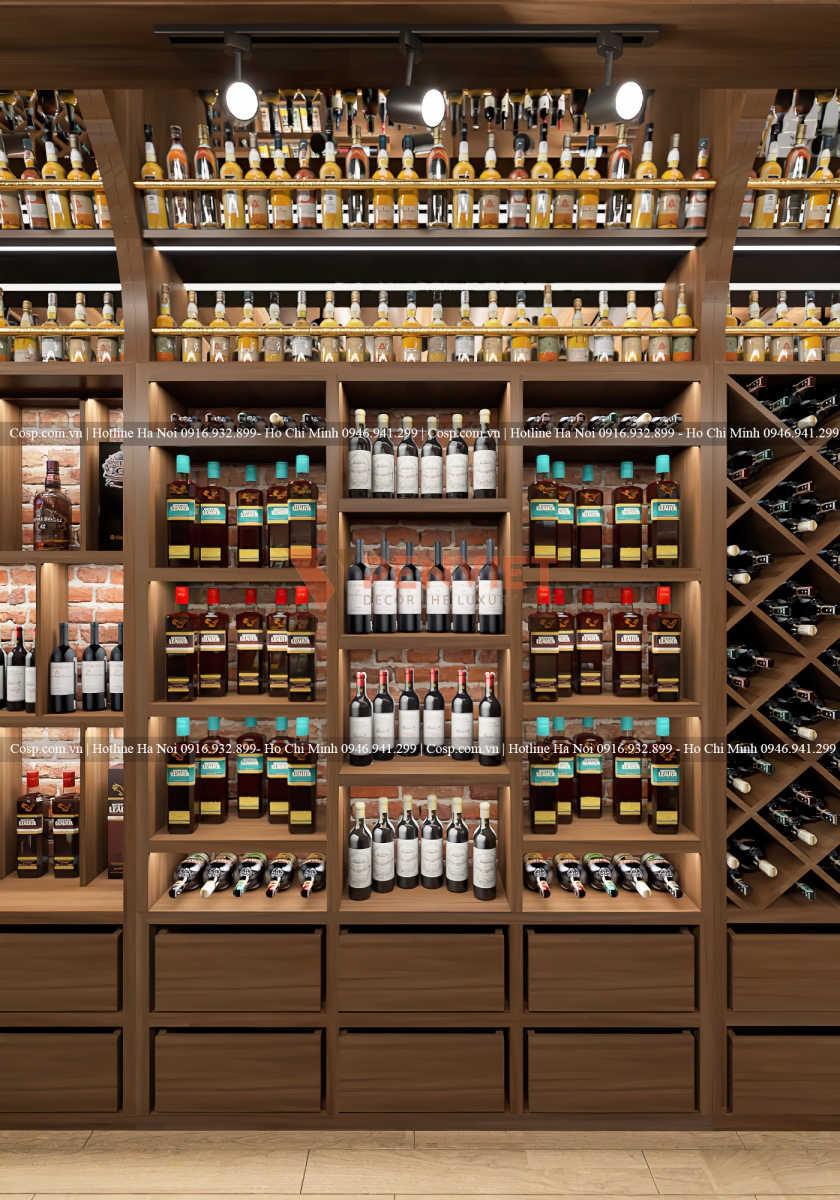 Nội thất showroom rượu 9wine