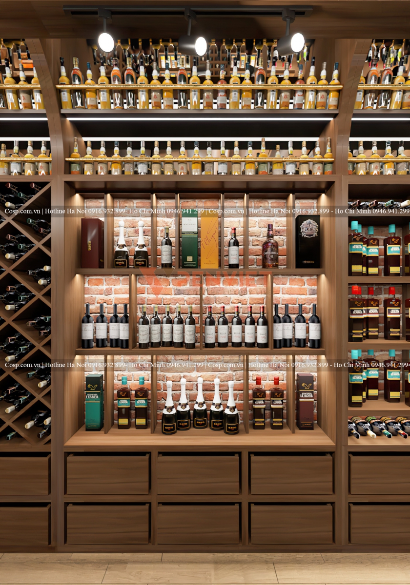 Nội thất showroom rượu 9wine