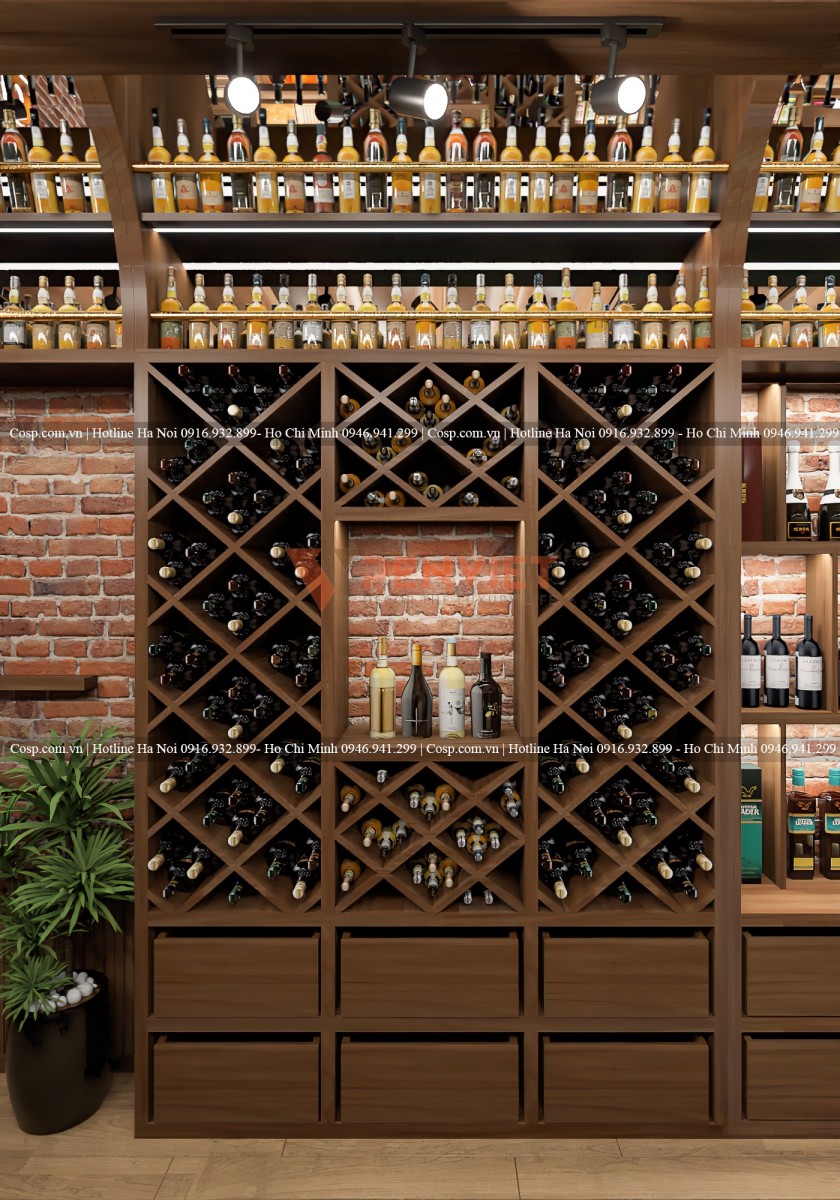 Nội thất showroom rượu 9wine