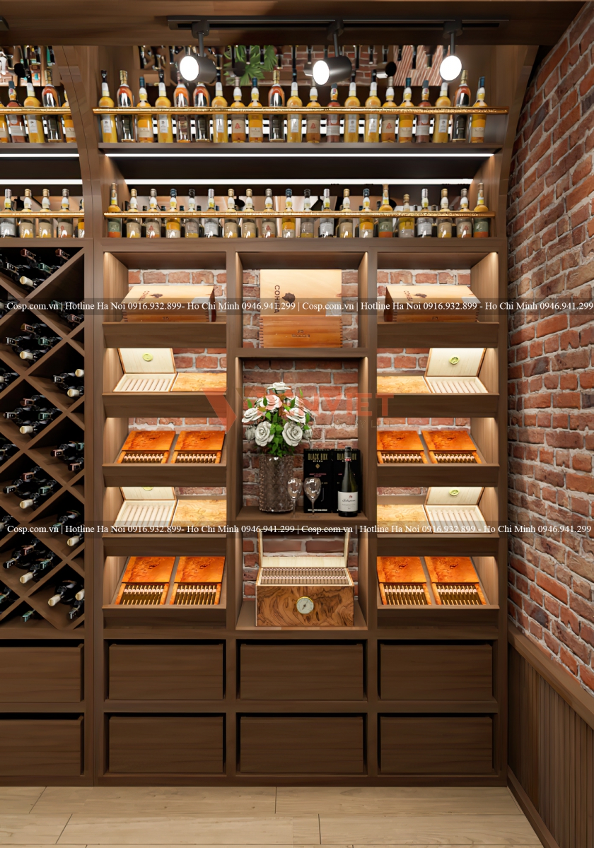Nội thất showroom rượu 9wine