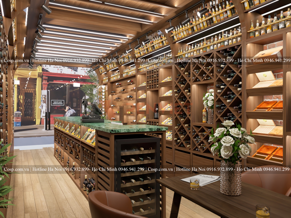 Thiết kế nội thất showroom rượu 9wine