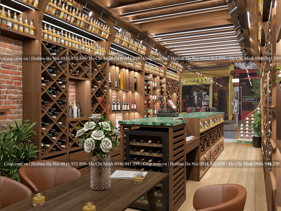 Thiết kế nội thất showroom rượu 9wine
