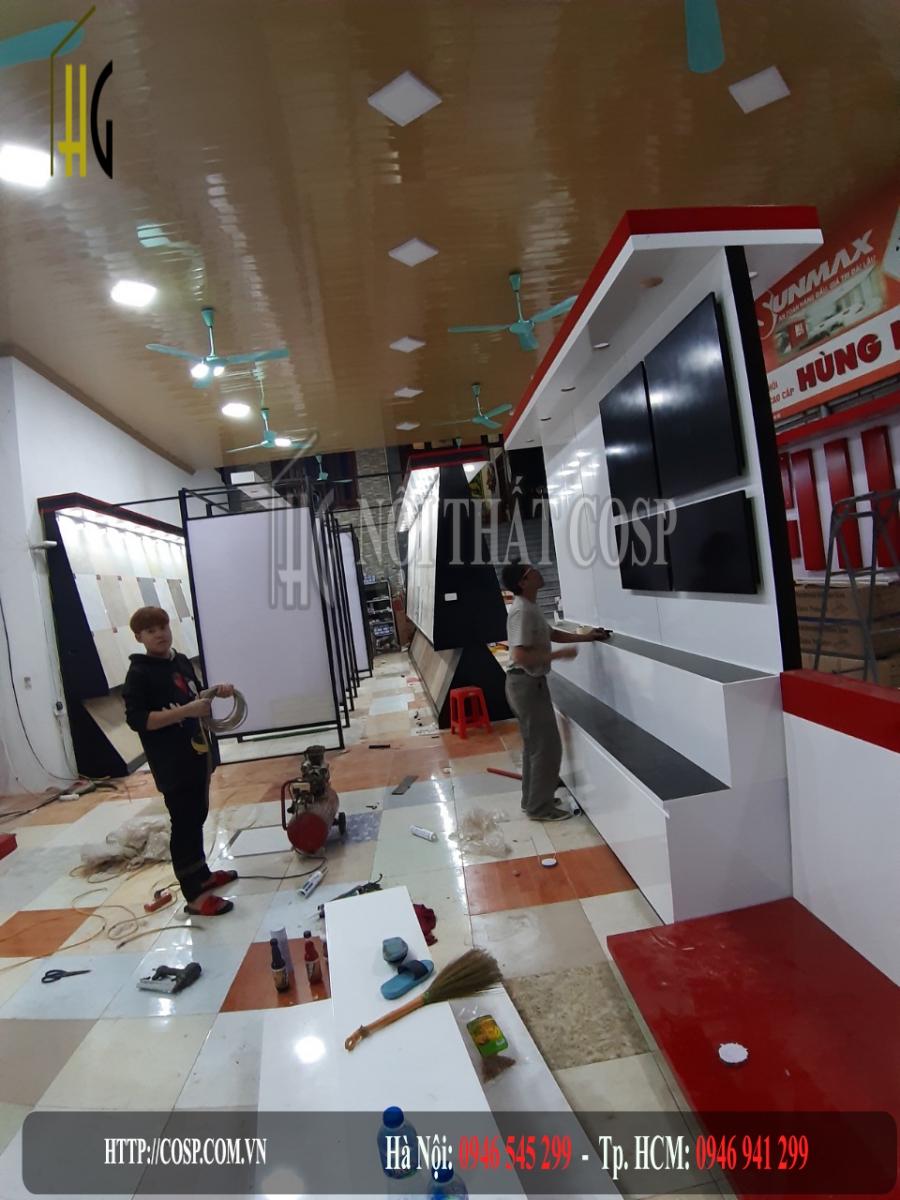 thiết kế showroom tbvs Hùng Huệ phú xuyên