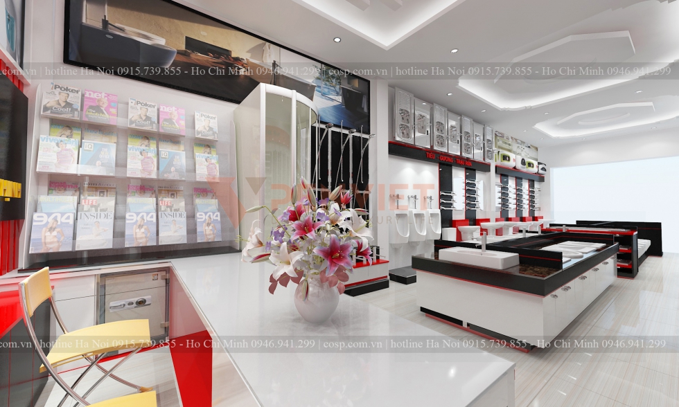 Thiết kế nội thất cửa hàng thiết bị vệ sinh