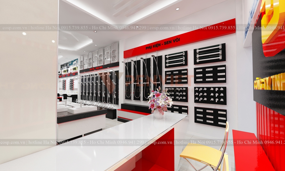 Thiết Kế khu vực bàn lễ tân, chăm sóc khách hàng