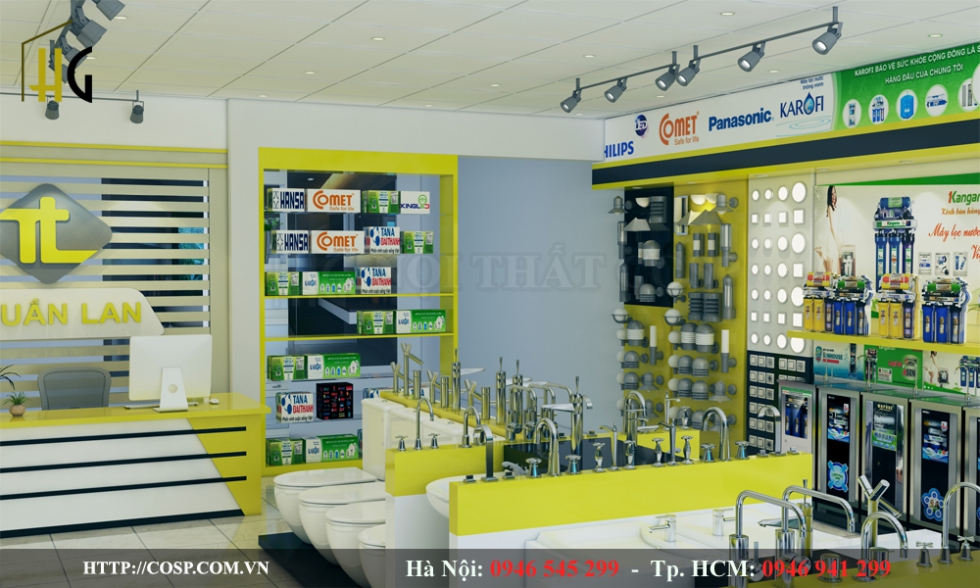 thiết kế showroooom thiết bị vệ sinh anh Tuấn