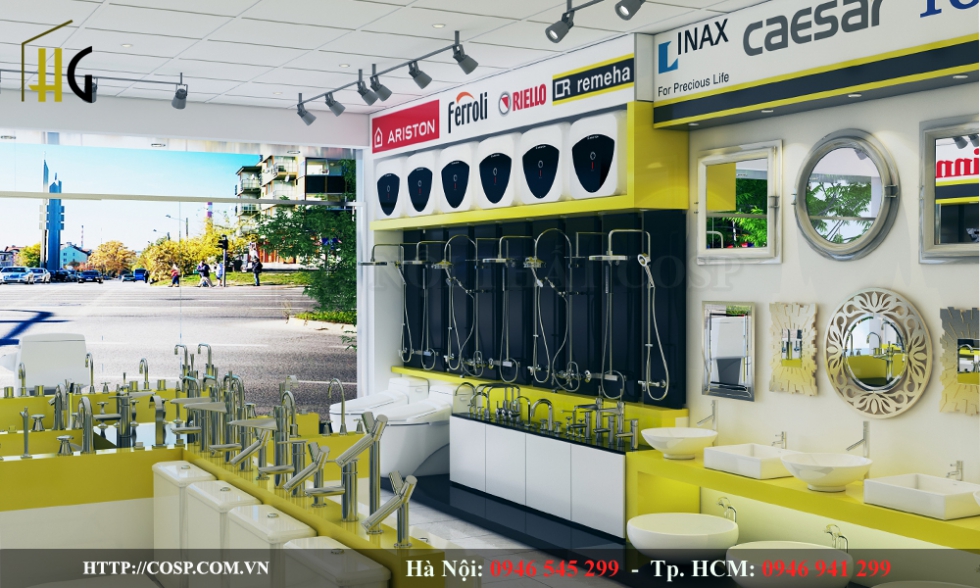 thiết kế showroooom thiết bị vệ sinh anh Tuấn