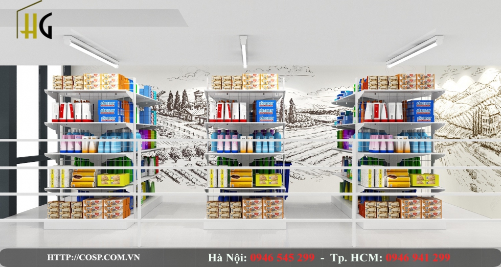 Thiết kế siêu thị Hà Thu Mart