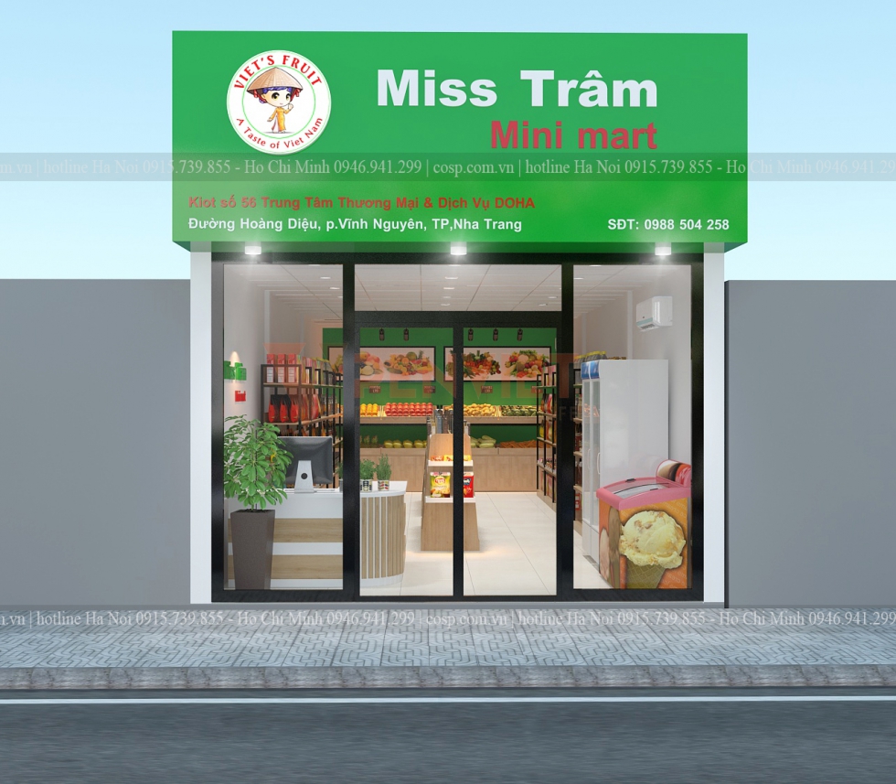 Thiết kế nội thất siêu thị mini