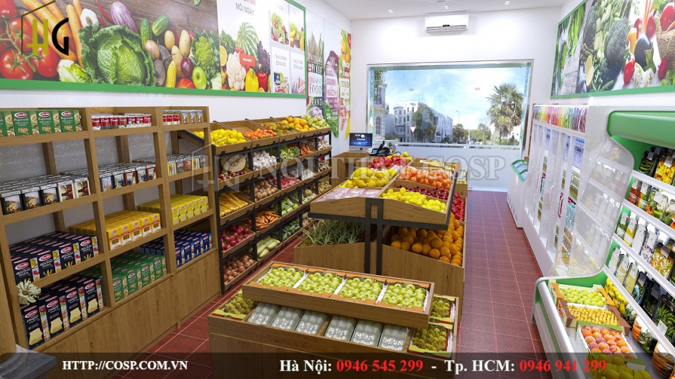 Thiết kế siêu thị mini 40m2