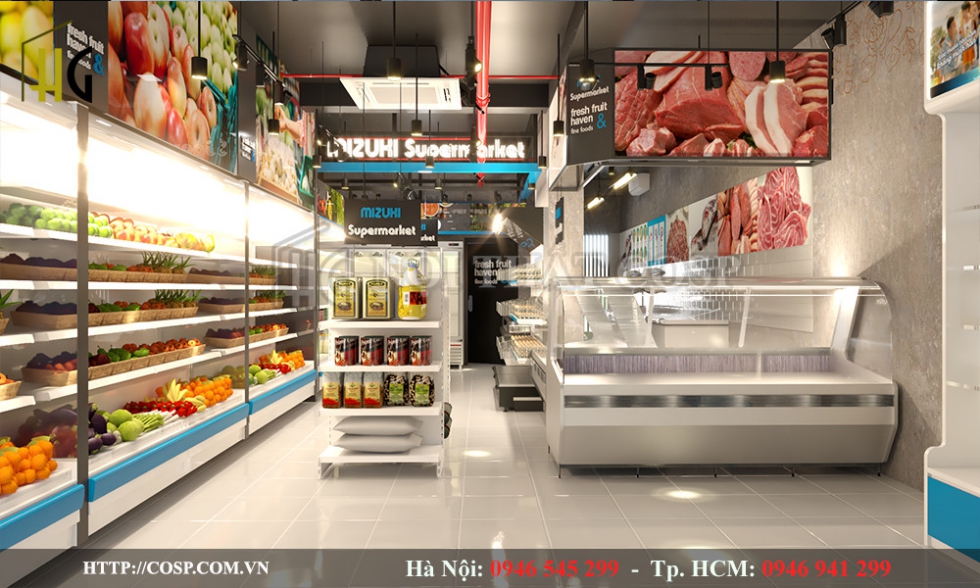 Thiết kế siêu thị Nhật Mizuhi supermarket
