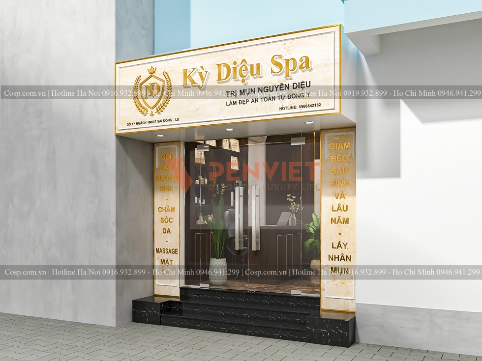 Thiết kế mặt tiền spa ngay tại nhà riêng của mình