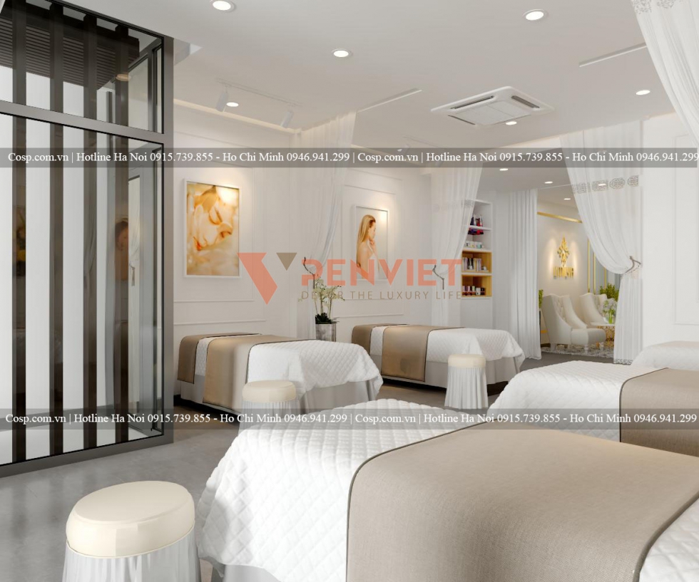 Lựa chọn sắc màu sáng để thiết kế spa mini