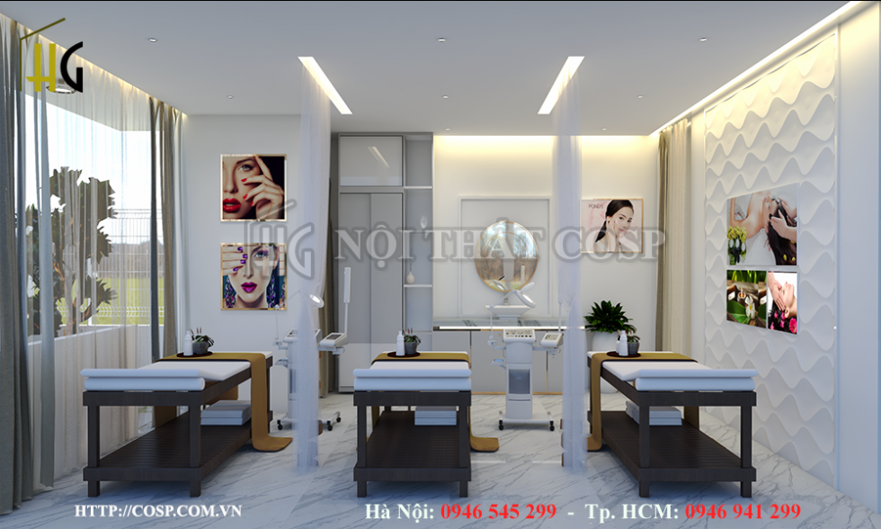 Sử dụng các sản phẩm nội thất đơn giản cho spa mini