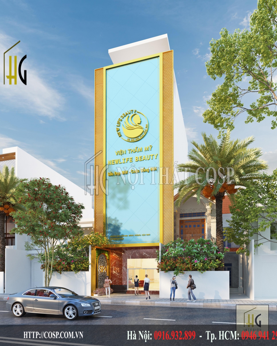 thiet ke mat tien spa newlife beauty