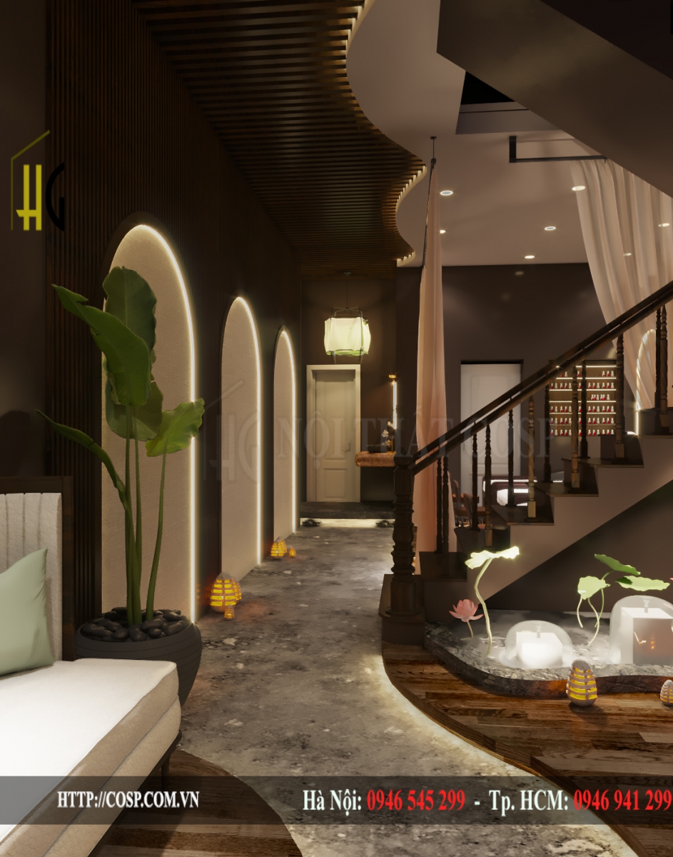 Lối nhỏ của spa mang phong cách Thái Lan