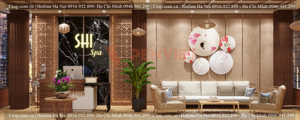 Không gian phòng khách spa Shi theo phong cách Nhật Bản