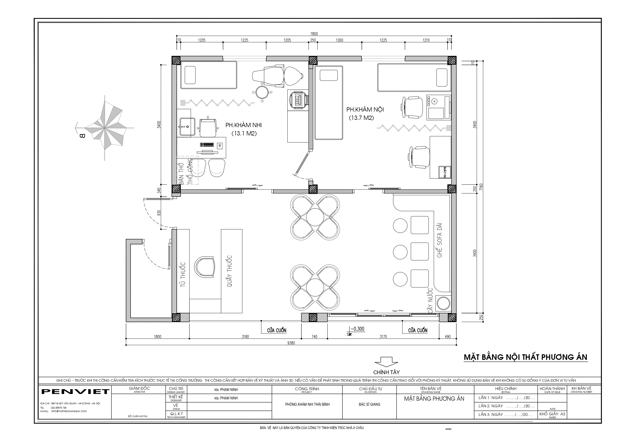 Mặt bằng công năng phòng khám nhi khoa
