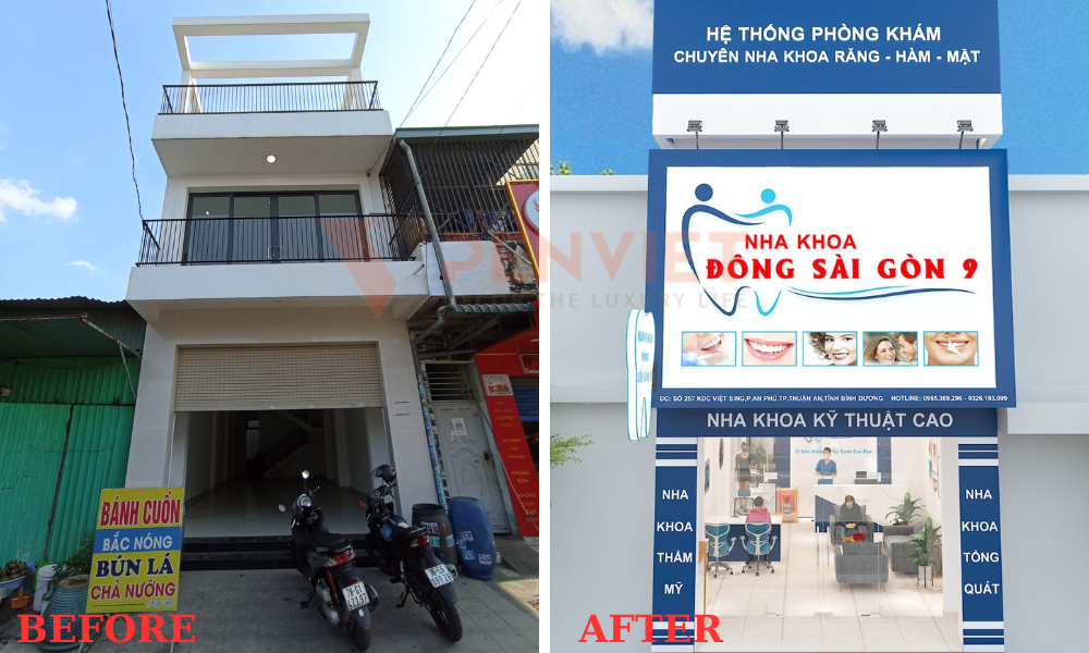 Hiện trạng mặt tiền trước thiết kế phòng khám nha khoa